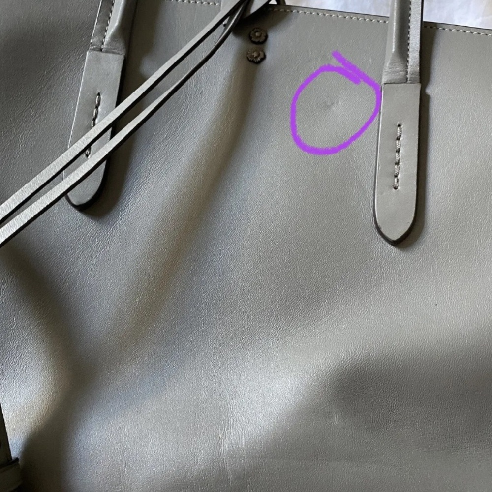 Coach 1941 Cooper Carryall Rivets Heather Gray Glovetanned Leather 31932 Rogue - Picture 11 of 12